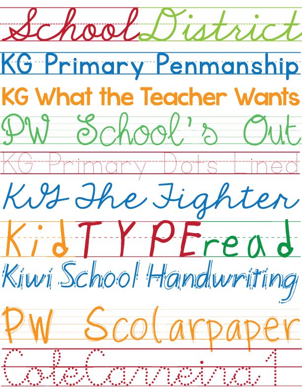 free handwriting fonts for kindergarten